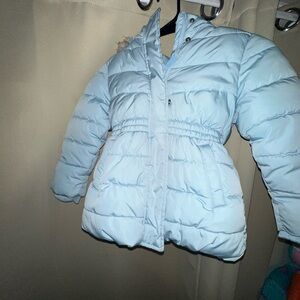 Members mark heavy winter puffer coat kid girl size 4-5  XS with fur hood